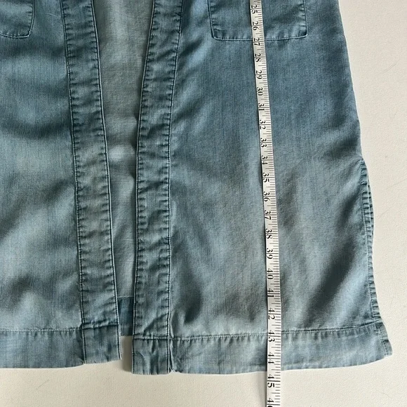 Embroidered Denim Duster with Cross Design - Picture 2 of 8